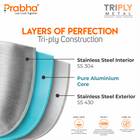 Elante Tri-Ply Kadhai With Glass Lid | With Oil Drainer