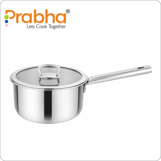 Elante Triply Saucepan With Glass Lid