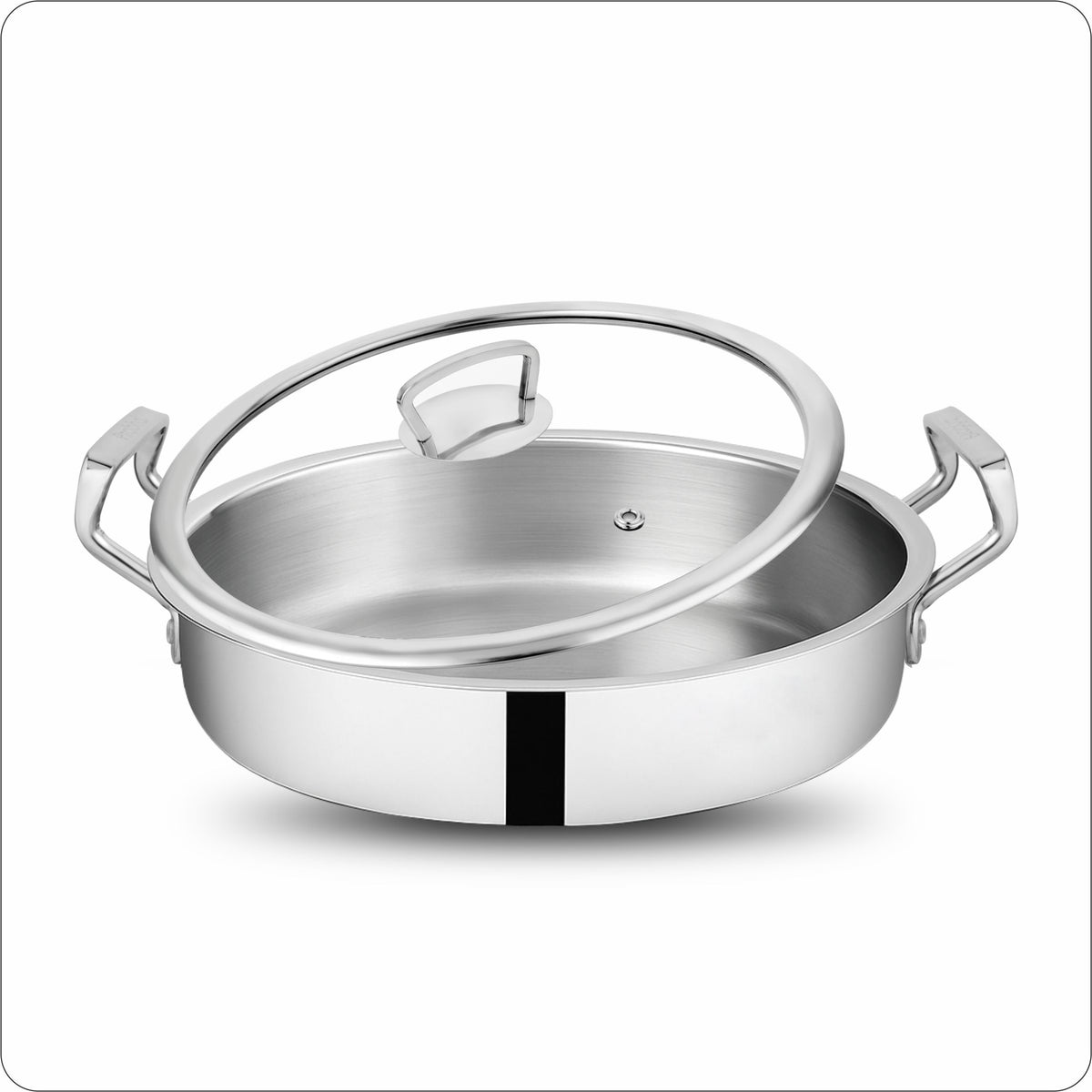 Elante Triply Saute Pan With Glass Lid