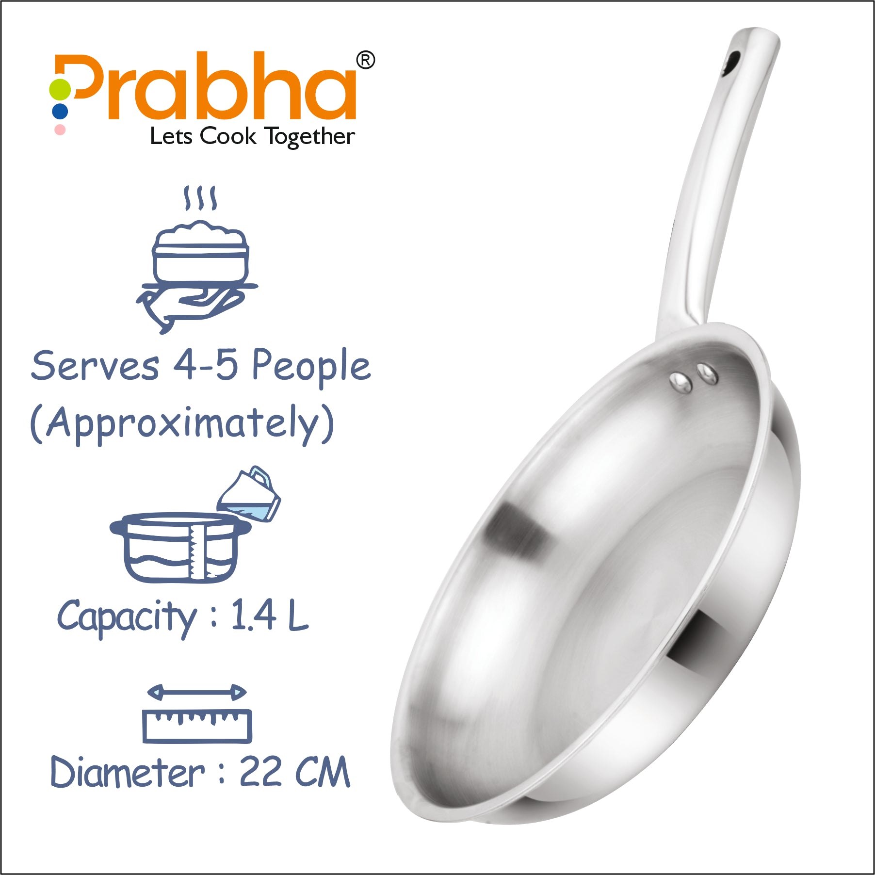 Elante Triply Frypan Without Lid