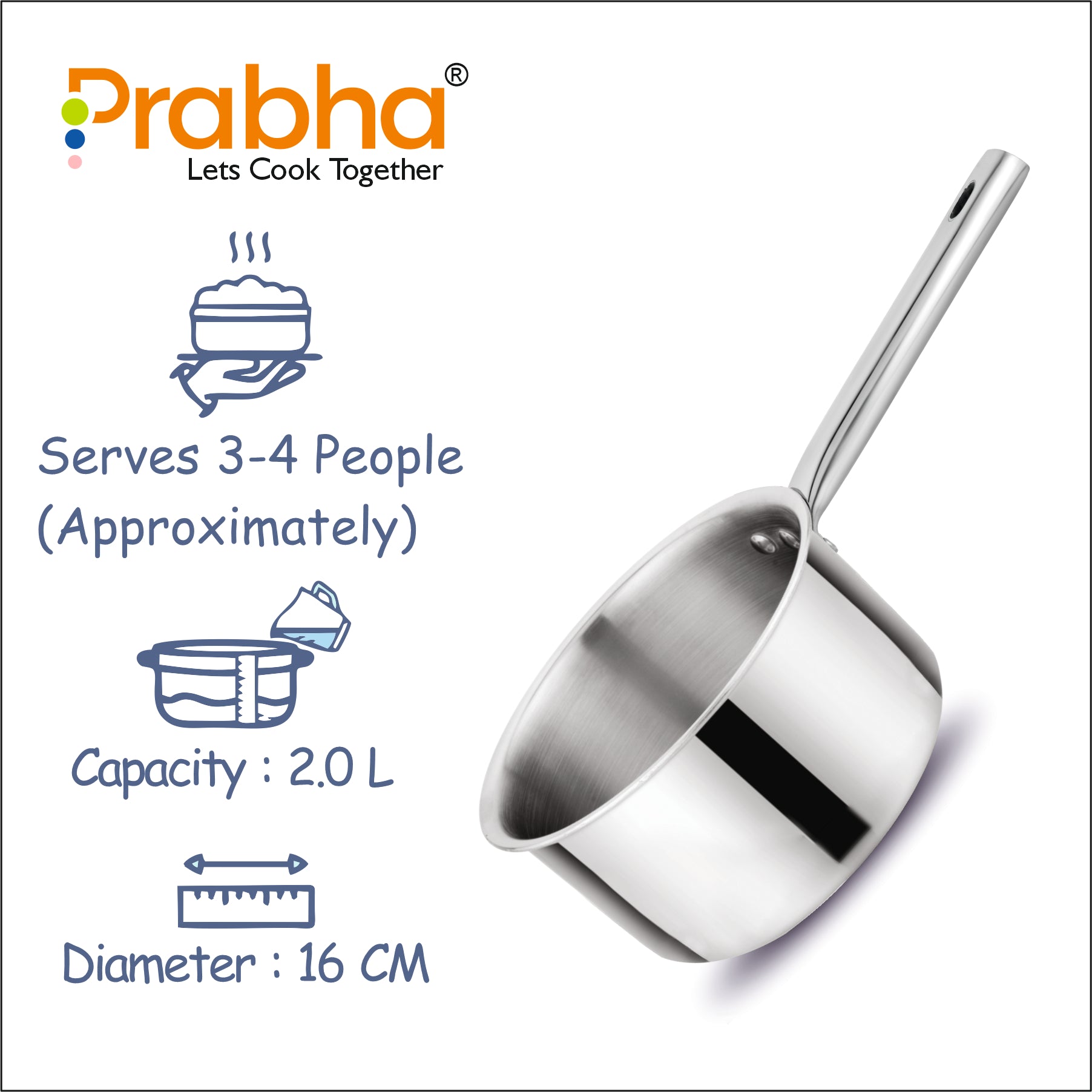Elante Triply Saucepan Without Lid