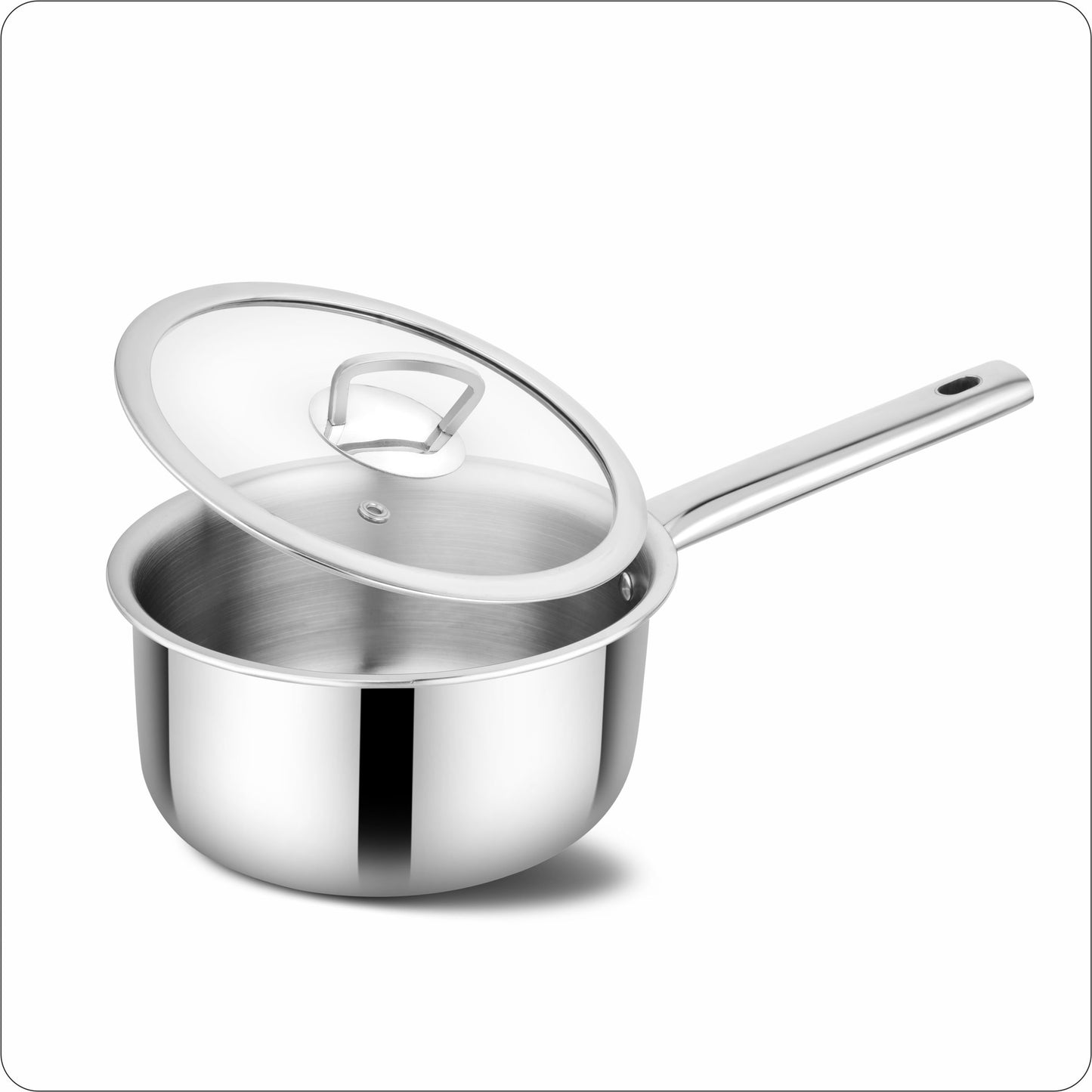 Elante Triply Saucepan With Glass Lid