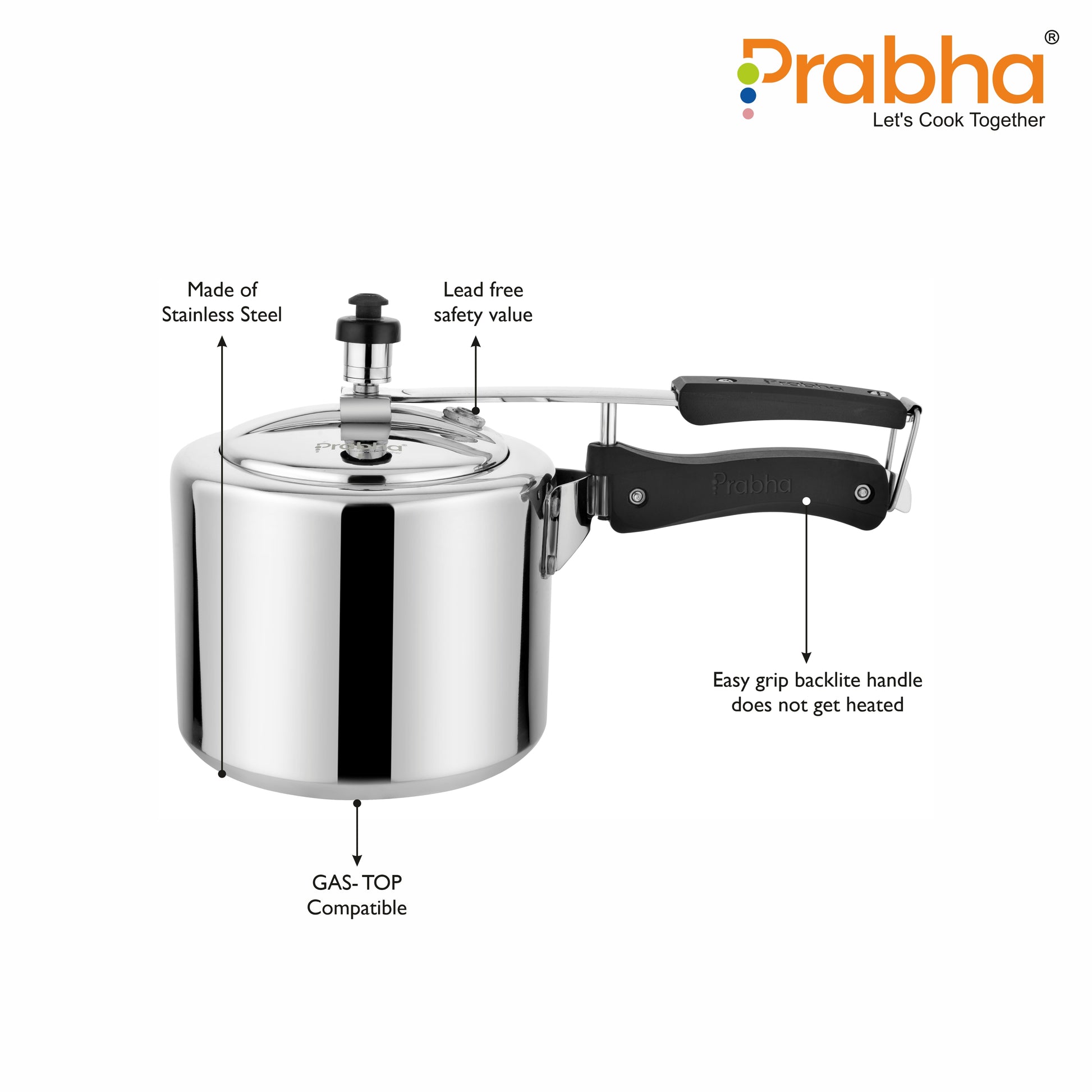 Ecoluxe Aluminium Plain Pressure Cooker