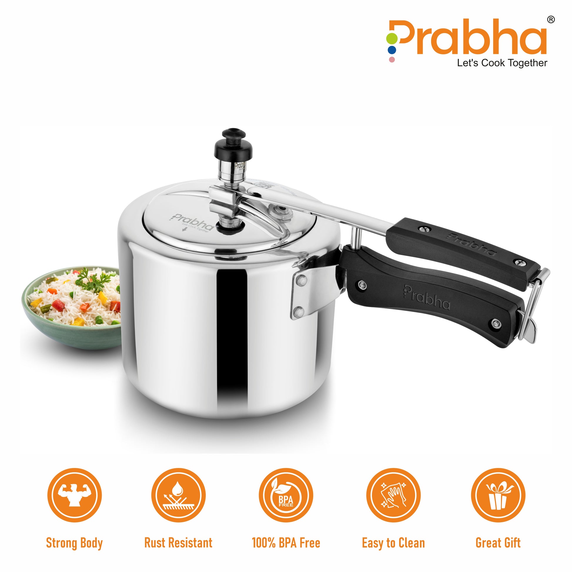 Ecoluxe Aluminium Plain Pressure Cooker
