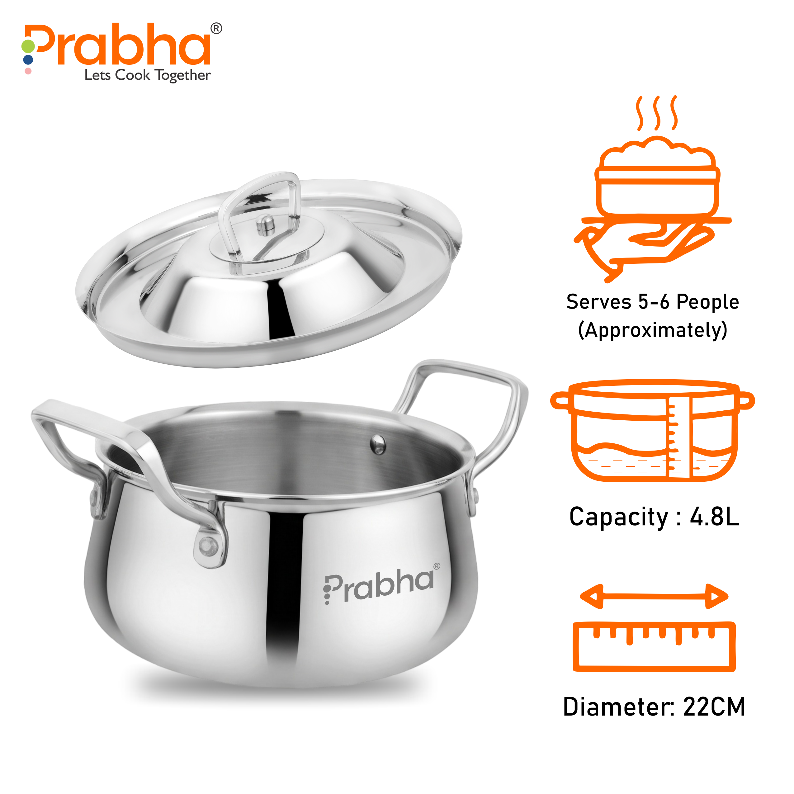 Elante Triply Biryani Handi With Lid