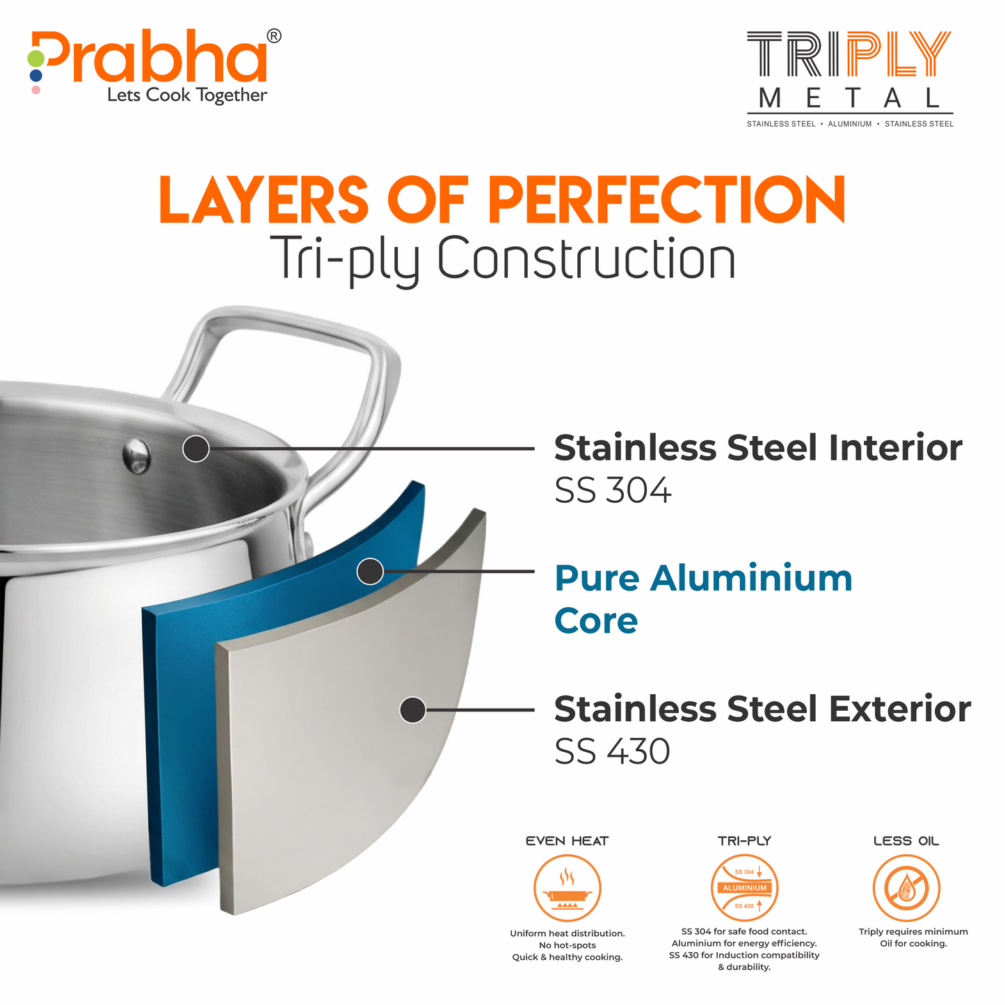 Elante Triply Biryani Handi With Lid
