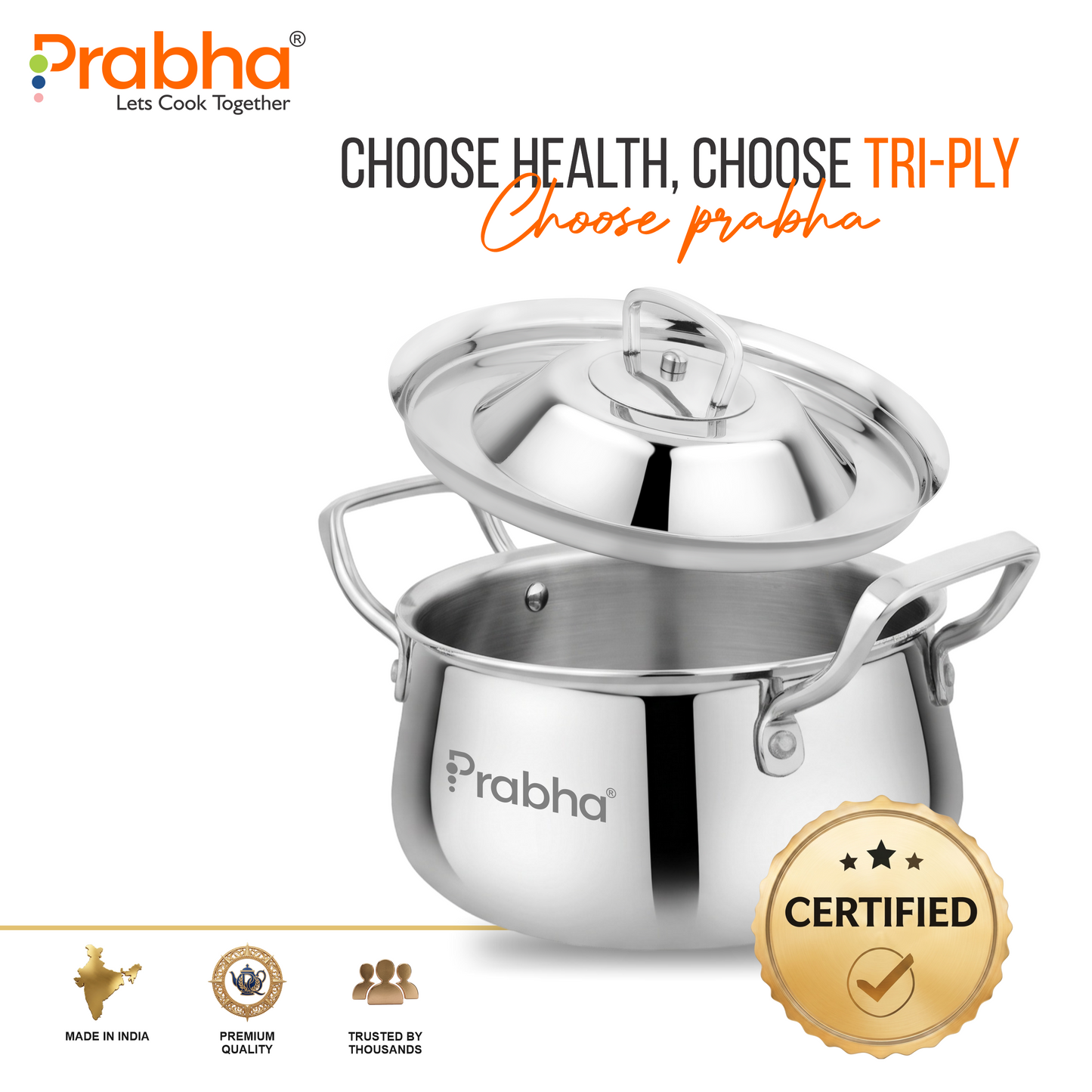Elante Triply Biryani Handi With Lid