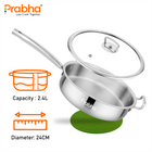 Elante Triply Deep Frypan With Glass Lid
