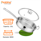 Elante Triply Deep Frypan With Glass Lid
