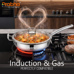 Elante Triply Deep Frypan With Glass Lid