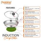 Elante Triply Stainless Steel Frypan with Glass Lid | Built for Everyday Excellence & Induction Friendly