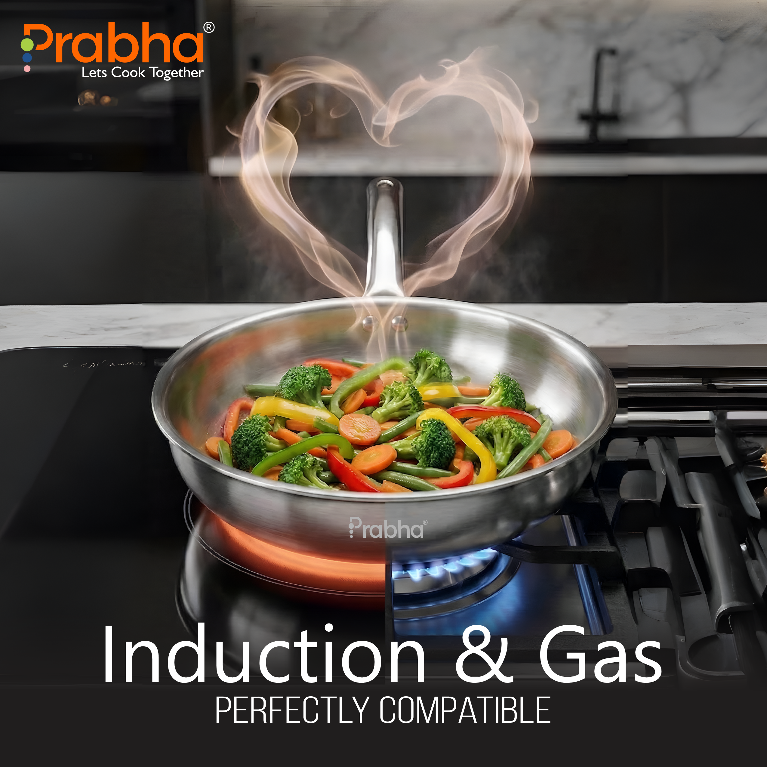 Elante Triply Frypan With Glass Lid