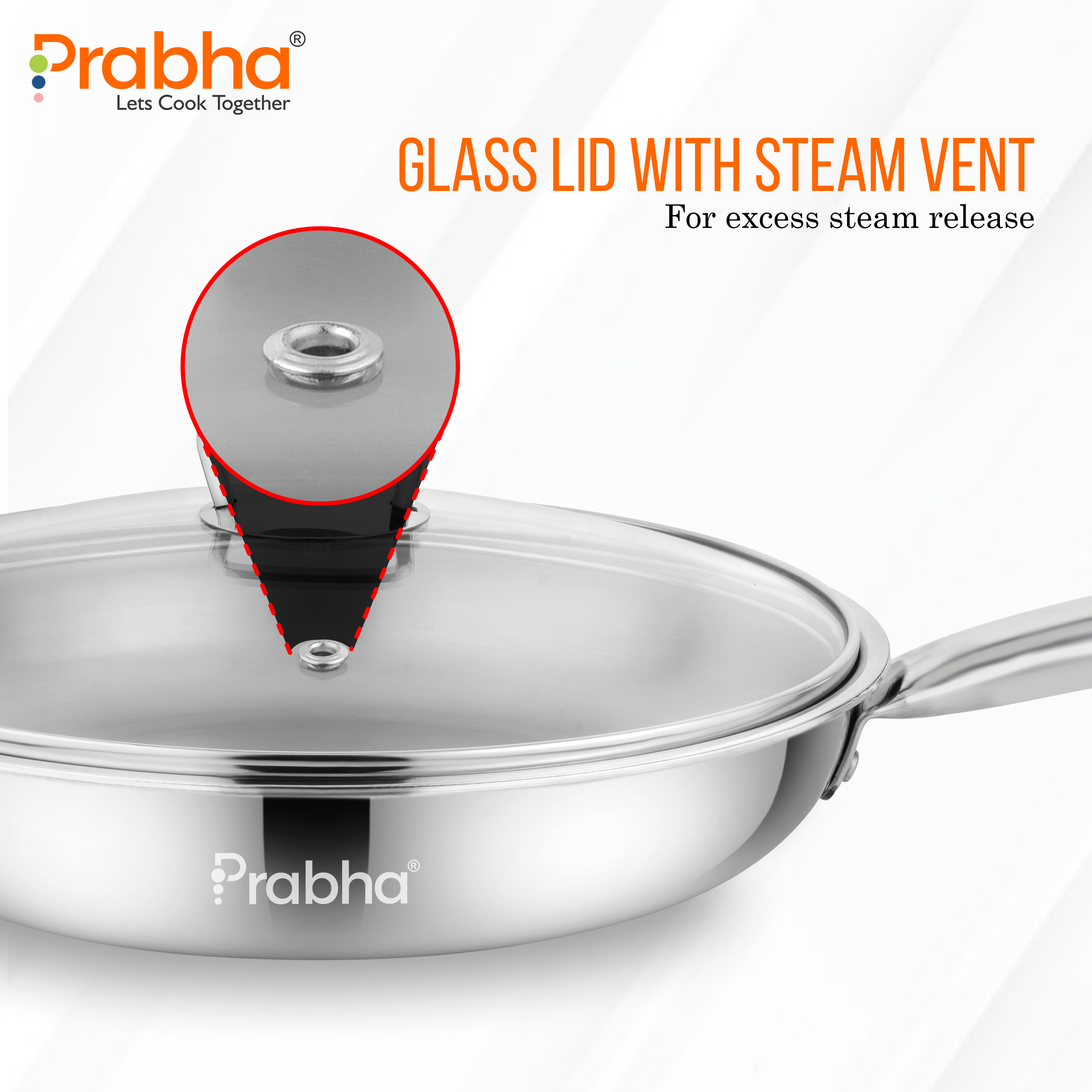 Elante Triply Frypan With Glass Lid