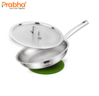 Elante Tri-Ply Stainless Steel Frypan with Stainless Steel Lid