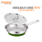 Elante Tri-Ply Stainless Steel Frypan with Stainless Steel Lid