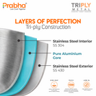 Elante Tri-Ply Stainless Steel Frypan with Stainless Steel Lid