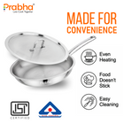 Elante Tri-Ply Stainless Steel Frypan with Stainless Steel Lid
