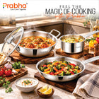 Tri-Ply Everyday Cookware Combo Set – Kadhai with Glass Lid, Frypan & Saucepan | 4 Pcs