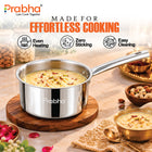 Tri-Ply Everyday Cookware Combo Set – Kadhai with Glass Lid, Frypan & Saucepan | 4 Pcs