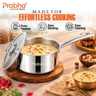 Tri-Ply Everyday Cookware Combo Set – Kadhai & Saucepan with Glass Lids, Frypan | 5 Pcs