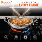 Tri-Ply Everyday Cookware Combo Set – Kadhai & Saucepan with Glass Lids, Frypan | 5 Pcs