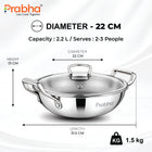 Tri-Ply Everyday Cookware Combo Set – Kadhai & Saucepan with Glass Lids, Frypan & 2 Kitchen Tools | 7 Pcs