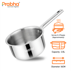 Elante Triply Saucepan Without Lid