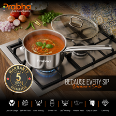 Elante Triply Saucepan With Glass Lid