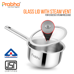 Elante Triply Saucepan With Glass Lid