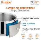 Elante Tri-Ply Stainless Steel Saucepan with Steel Lid