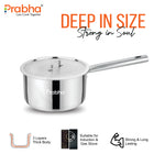Elante Tri-Ply Stainless Steel Saucepan with Steel Lid