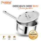 Elante Tri-Ply Stainless Steel Saucepan with Steel Lid