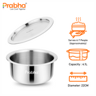 Elante Tri-Ply Stainless Steel Tope with Lid | Induction Compatible Multipurpose Cooking Pot