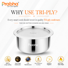 Elante Tri-Ply Stainless Steel Tope with Lid | Induction Compatible Multipurpose Cooking Pot