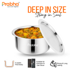 Elante Tri-Ply Stainless Steel Tope with Lid | Induction Compatible Multipurpose Cooking Pot