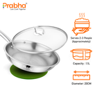 Elante Triply Stainless Steel Frypan with Glass Lid | Built for Everyday Excellence & Induction Friendly