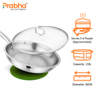 Elante Triply Stainless Steel Frypan with Glass Lid | Built for Everyday Excellence & Induction Friendly