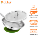 Elante Tri-Ply Stainless Steel Frypan with Stainless Steel Lid
