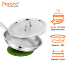 Elante Tri-Ply Stainless Steel Frypan with Stainless Steel Lid