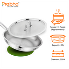 Elante Tri-Ply Stainless Steel Frypan with Stainless Steel Lid