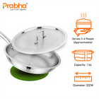 Elante Tri-Ply Stainless Steel Frypan with Stainless Steel Lid