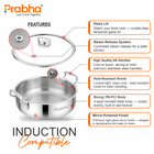 Elante Tri-Ply Riz Handi With Glass Lid | With Oil Drainer