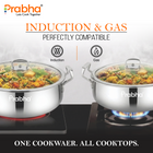 Elante Tri-Ply Riz Handi With Glass Lid | With Oil Drainer