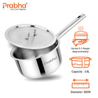 Elante Tri-Ply Stainless Steel Saucepan with Steel Lid
