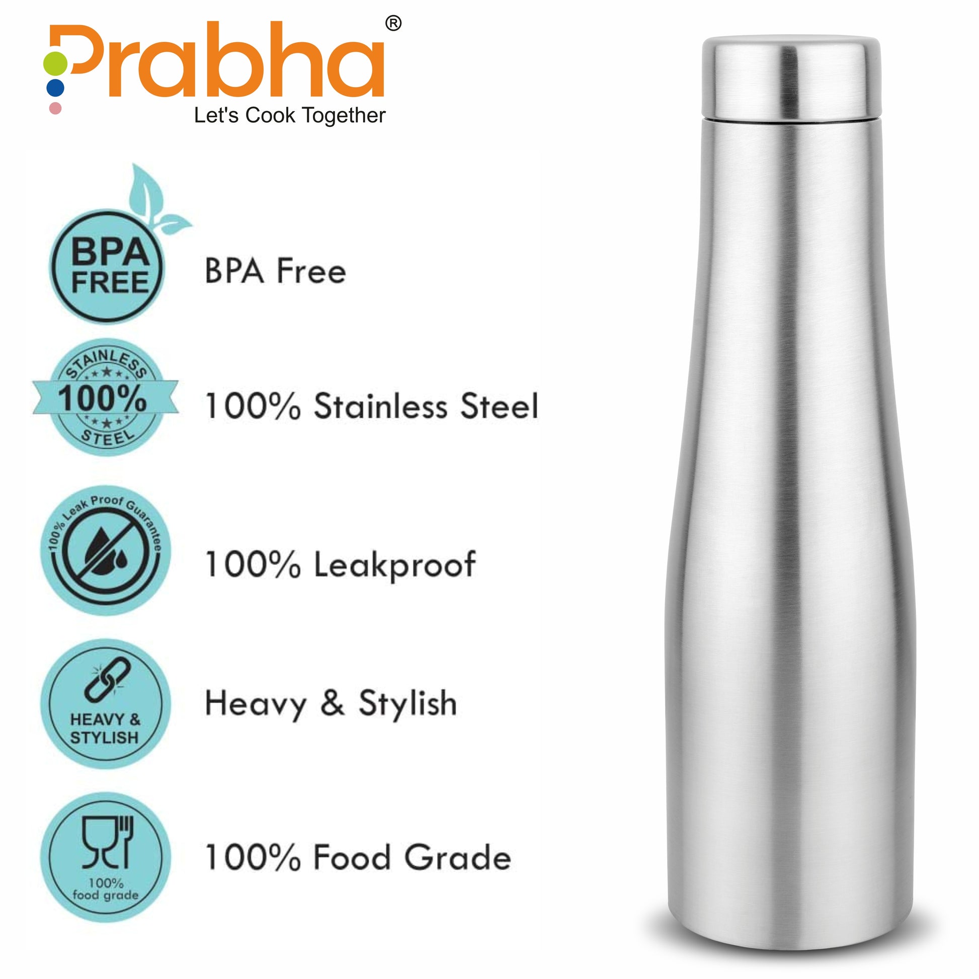 Stainless Steel Flora Water Bottle, 1 Liter