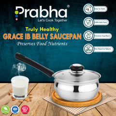 Grace IB Belly Sauce Pan with Lid - Prabha