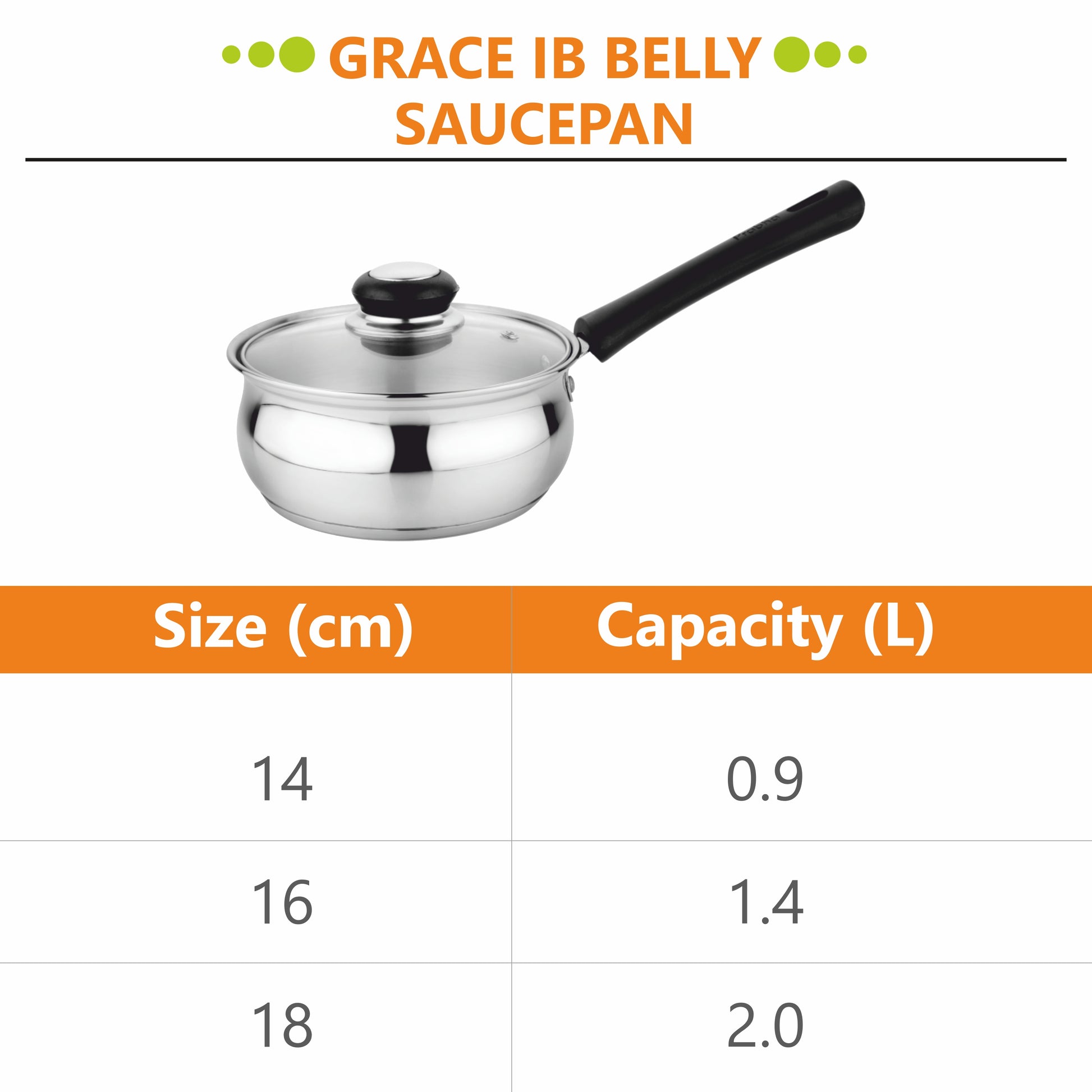Grace IB Belly Sauce Pan with Lid - Prabha