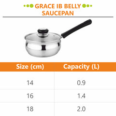 Grace IB Belly Sauce Pan with Lid - Prabha