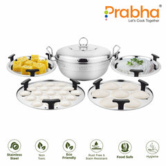 Grace Ib Multi Kadhai Hammered with 6 Plates - Prabha