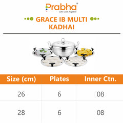 Grace Ib Multi Kadhai Plain (6 Plates) - Prabha